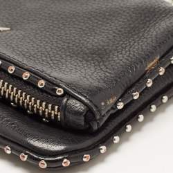 Pre Owned Zadig and Voltaire Black Leather Rock Clutch