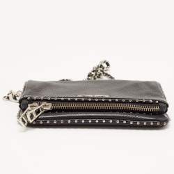 Pre Owned Zadig and Voltaire Black Leather Rock Clutch