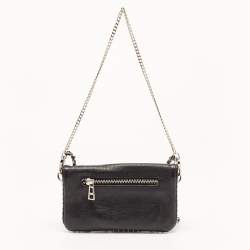 Pre Owned Zadig and Voltaire Black Leather Rock Clutch