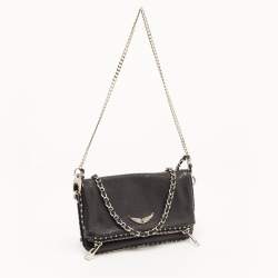 Pre Owned Zadig and Voltaire Black Leather Rock Clutch