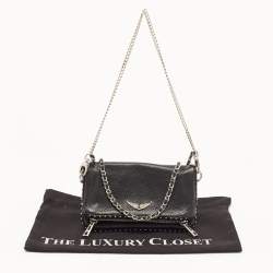 Pre Owned Zadig and Voltaire Black Leather Rock Clutch
