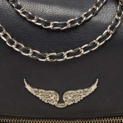 Pre Owned Zadig & Voltaire Black Leather Rock Clutch