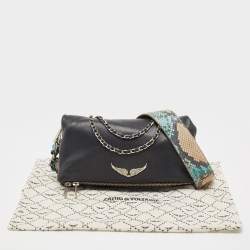 Pre Owned Zadig & Voltaire Black Leather Rock Clutch