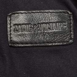 Pre Owned Zadig & Voltaire Black Quilted Leather Rocky Foldover Shoulder Bag