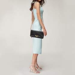 Zadig & Voltaire Black Leather Rock Foldover Crossbody Bag