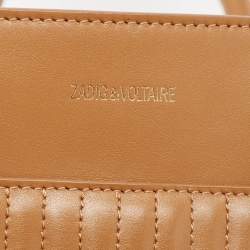 Zadig and Voltaire Cognac Leather Medium Candide Top Handle Bag