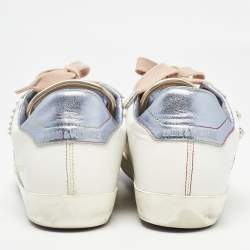 Zadig & Voltaire White Leather and Suede Lace Up Sneakers Size 36