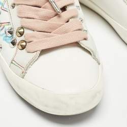 Zadig & Voltaire White Leather and Suede Lace Up Sneakers Size 36