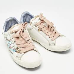 Zadig & Voltaire White Leather and Suede Lace Up Sneakers Size 36