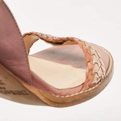 Zadig & Voltaire Metallic/Pink Leather Ankle Strap Sandals Size 39
