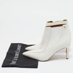 Zadig & Voltaire White Leather Ankle Length Boots Size 36