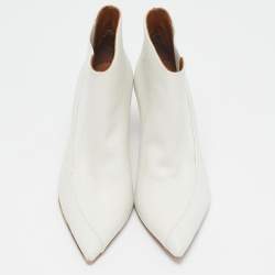 Zadig & Voltaire White Leather Ankle Length Boots Size 36