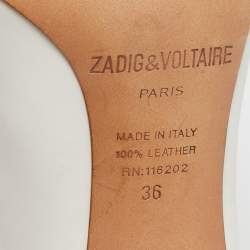 Zadig & Voltaire White Leather Ankle Length Boots Size 36