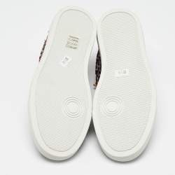 Pre Owned Zadig & Voltaire Black/Burgundy Leather and Suede Low Top Sneakers Size 37