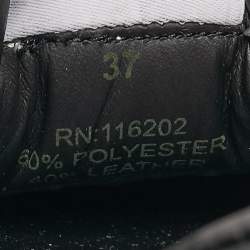 Pre Owned Zadig & Voltaire Black/Burgundy Leather and Suede Low Top Sneakers Size 37