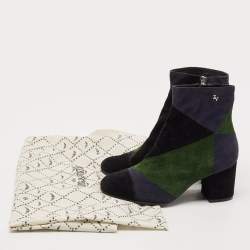 Zadig & Voltaire Multicolor Suede Patchwork Ankle Length Boots Size 36