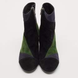 Zadig & Voltaire Multicolor Suede Patchwork Ankle Length Boots Size 36