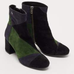 Zadig & Voltaire Multicolor Suede Patchwork Ankle Length Boots Size 36