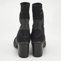 Zadig & Voltaire Multicolor Camouflage Print Knit Fabric Ankle Boots Size 40