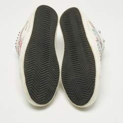 Pre Owned Zadig and Voltaire White Leather Studded Low Top Sneakers Size 39