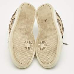 Pre Owned Zadig & Voltaire Multicolor Python Embossed Leather and Suede Trainer Sneakers Size 38