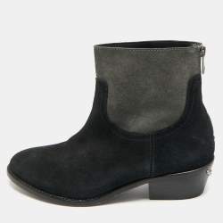 مملوكة مسبقًا Zadig & Voltaire Teddy Size 37 Black/Grey Suede Ankle Length Boots