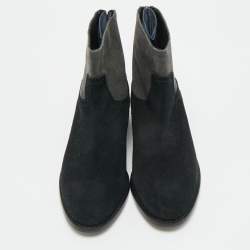  مملوكة مسبقًا Zadig & Voltaire Teddy Size 37 Black/Grey Suede Ankle Length Boots