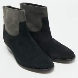 مملوكة مسبقًا Zadig & Voltaire Teddy Size 37 Black/Grey Suede Ankle Length Boots