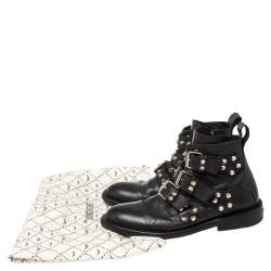 Pre Owned حذاء بوت كاحل زادك آند فولتير لاورين جلد أسود مقدمة مرصع مقاس 41