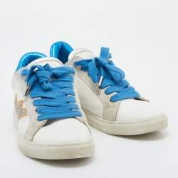 Zadig&Voltaire Multicolor Leather And Suede Studded Low Top Sneakers Size 40