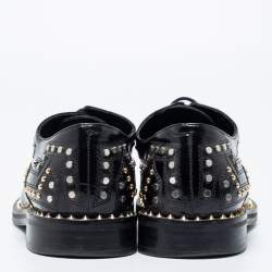 Pre Owned Zadig and Voltaire Black Leather Studded Youth Clous Oxford Size 38