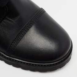 Zadig & Voltaire Black Leather Combat Boots Size 39