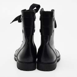 Zadig & Voltaire Black Leather Combat Boots Size 39