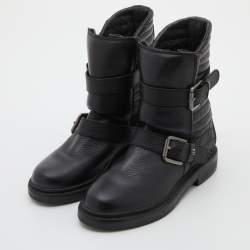 Zadig and Voltaire Black Leather Biker Ankle Length Boots Size 37