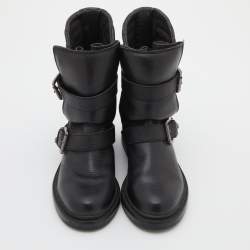 Zadig and Voltaire Black Leather Biker Ankle Length Boots Size 37