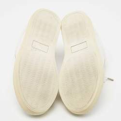 Pre Owned Zadig and Voltaire White Leather Studded Low Top Sneakers Size 36