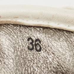 Pre Owned Zadig and Voltaire White Leather Studded Low Top Sneakers Size 36