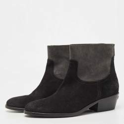 Zadig & Voltaire Black Suede Teddy Ankle Boots Size 36