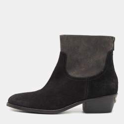 Zadig & Voltaire Black Suede Teddy Ankle Boots Size 36