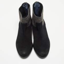 Zadig & Voltaire Black/Grey Suede Ankle Boots Size 36