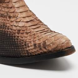 Zadig And Voltaire Brown/Black Python Ankle Boots Size 38
