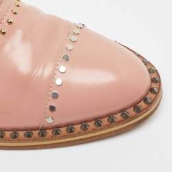 Pre Owned Zadig & Voltaire Pink Leather Studded Oxfords Size 40