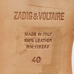 Pre Owned Zadig & Voltaire Pink Leather Studded Oxfords Size 40