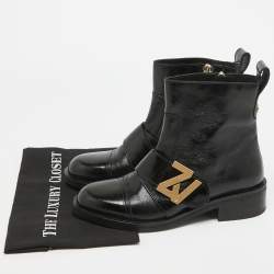 Zadig & Voltaire Black Leather Combat Boots Size 40