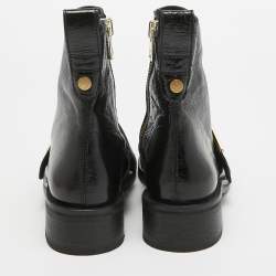 Zadig & Voltaire Black Leather Combat Boots Size 40