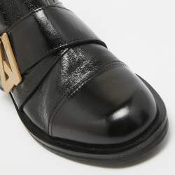 Zadig & Voltaire Black Leather Combat Boots Size 40