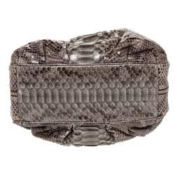 Zagliani Brown Python Leather Zip Satchel