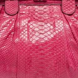 Zagliani Pink Python Puffy Hobo