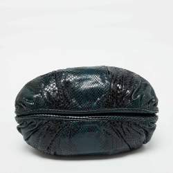 Zagliani Black/Green Python Puffy Hobo