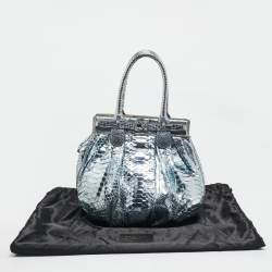 Zagliani Metallic Python Puffy Hobo